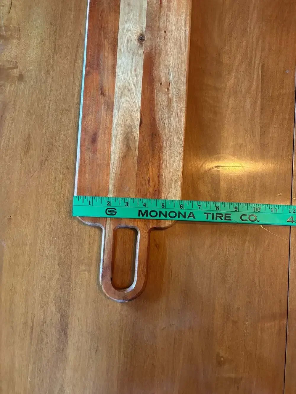 Long Acacia Wood Serving Board with Dual Handles 33 Inches